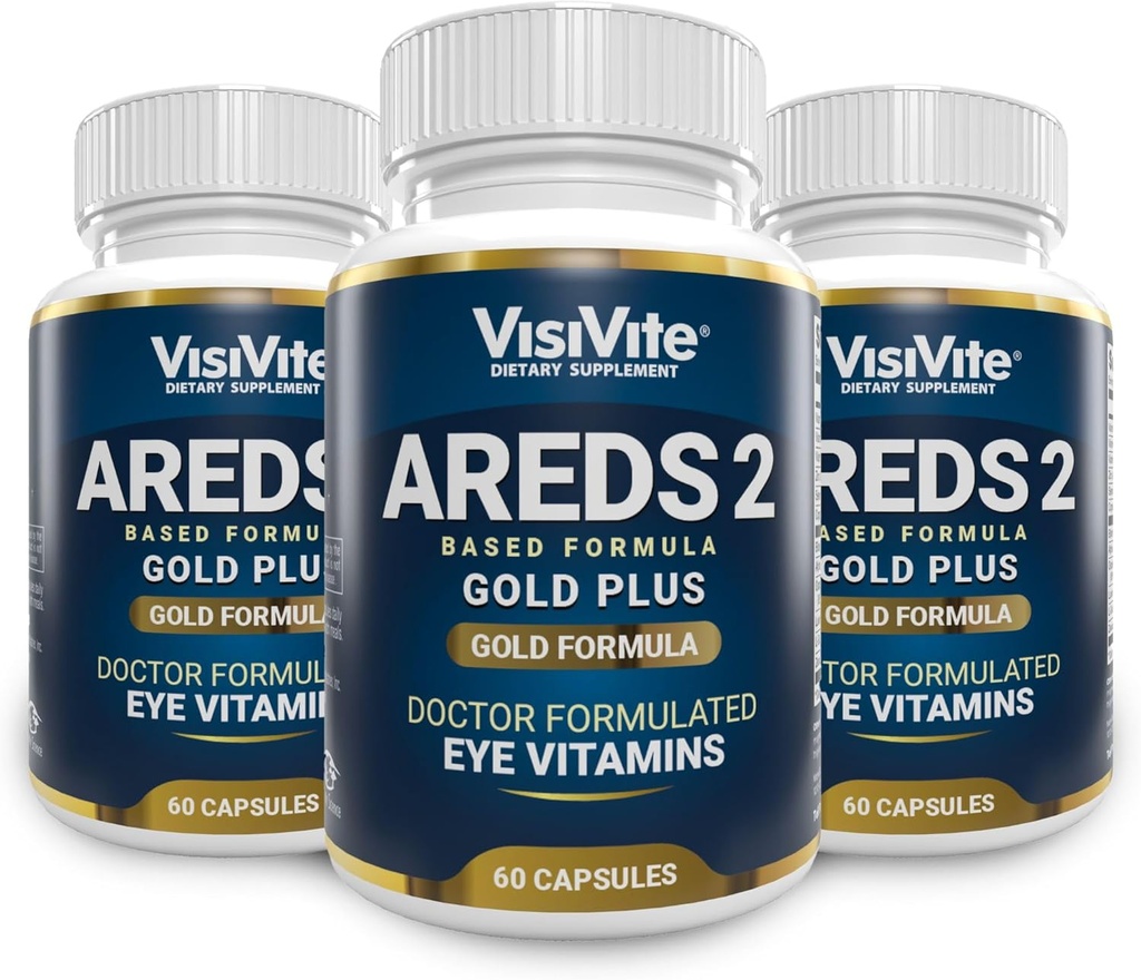 Lékařské regulované AREDS 2 Plus oční vitaminy se Zeaxanthin Plus Lutein - Borůvky a zrna semínka Extract - Macular Health Formule - 60 Doplněk očí Kapsle