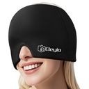 Migréna Relief Cap, Vše kolem gelu pokryté opakovaně použitelné bolesti hlavy Relief Cap, Black Migréna Cap pro bolest hlavy Relief, Puffy Eyes