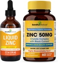 Sandhu Herbals Liquid Zinek Kapsle 4 Oz & Zink 60 Počet dodatek 124; Podporuje imunitní a kožní zdraví 124; Vyrobeno v USA