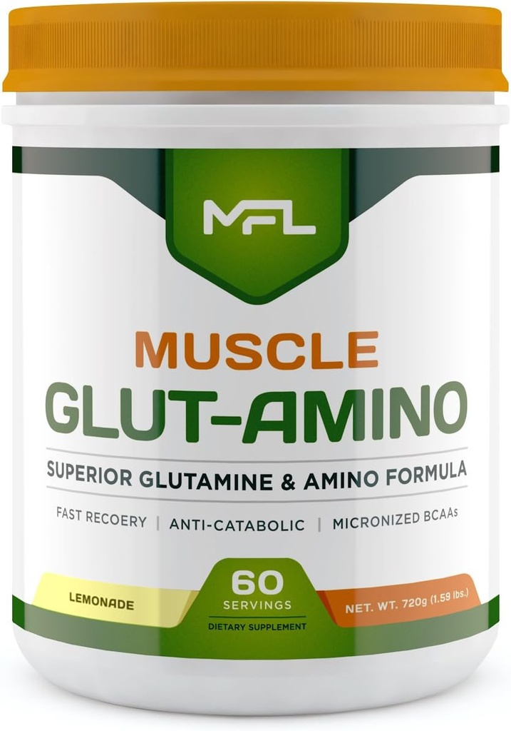 MFL Muscle Glut- Amino CL124; Glutamin Complex CL124; Amino Complex CL124; 0 Cukr CL124; Sweeced with Stevia CL124; All-Natural CL124; 60 Servings (Lemonade)