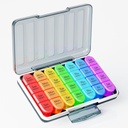 Zoksi Moisture-Důkaz Týdenní Pill Organizátor 4 krát denně, 7 Den Pill Box 4X denně, Jeden týden cestovní Pill Pouzdro s 28 přenosné kompozity, Lékárenský kontejner pro vitaminy, doplňky nebo léky