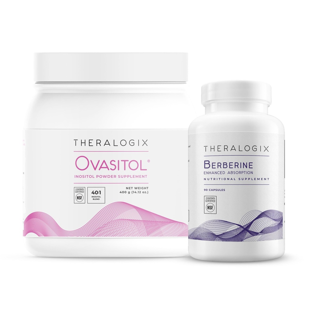 Theralogix Ovasitol Inositol Canister + Berberine Enhanced Absorption Bundle, 14.12 Ounce & 90 Count (Balení po 2)