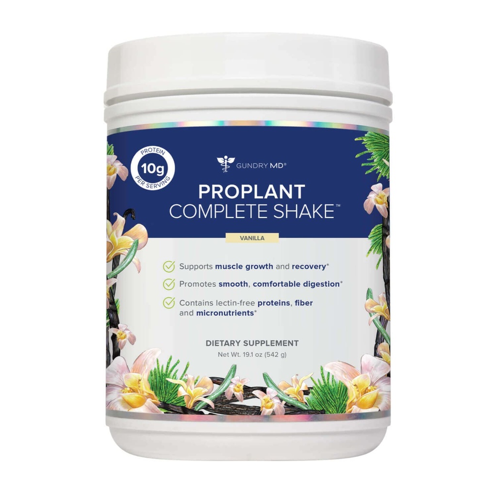 Gundry MD ® Pro Plant Kompletní Shake ™ High- Fiber Plant Protein Blend, 20 Servings (Vanilla)