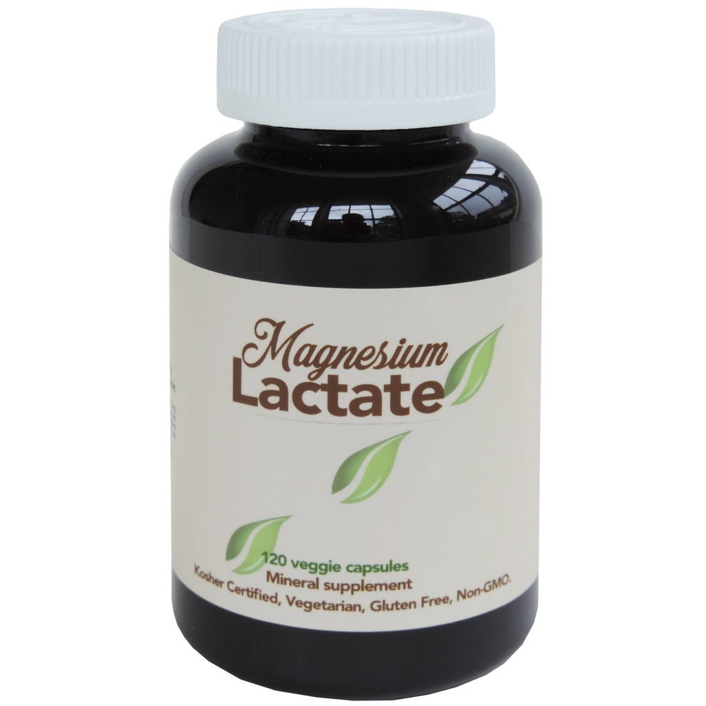 Magnesium- laktát 500 mg na jedno podání, 120 Snadné spolknout malé vegetariánské kapsle. Gluten Free. Vysoce biologicky dostupné Formulace. Vysoká absorpce. Vyrobeno v USA.
