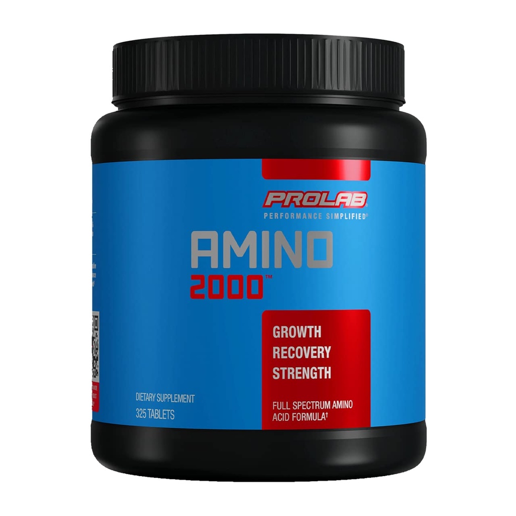 Prolab Amino 2000 Essential Amino Acids dodatek, Full- Spectrum EAA Formule pro svalovou obnovu, Lean Muscle Growth & Performance Support (325 tablet)