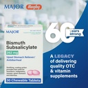 MAJOR Bismuth Subsalicylát 262mg Chewables - Nabízí Heartburn, Ingestion, Nausea, Diarhea, a Upset Stomach Relief - Antikoncepční léčiva - 30 Žvýkací tablety