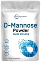 Mikro ingredience D Mannose Powder, Pure Mannose dodatek, Rychlá voda rozpustný, Podpora čištění močových cest a močových měchýřů zdraví, Premium Mannose pro ženy a muže, Vegan Friendly.