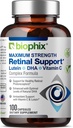biophix Retinal Support Maximální síla Complex Formule 100 Kapsle - Zinek Vitamin C E Lutein DHA Omega33 Astaxanthin Hyaluronic Acid - Podporuje oční vidění zdraví