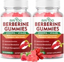 2 Pack Berberine Gummies, 2000mg High Potency Berberine HCI Dodatek, Plus Ceylon Skořice, Mléčné Thistle pro ženy a muže, imunitní systém & Metabolismus Podpora - 120 Gummies