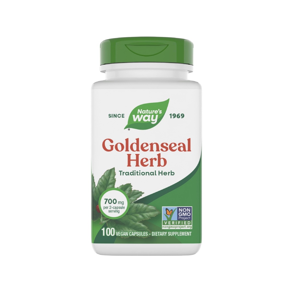 Nature 's Way Goldenseal, Tradiční Herb, 700 mg na 2- Capsule Serving, Non- GMO Projekt ověřený, Vegan, 100 Kapsle