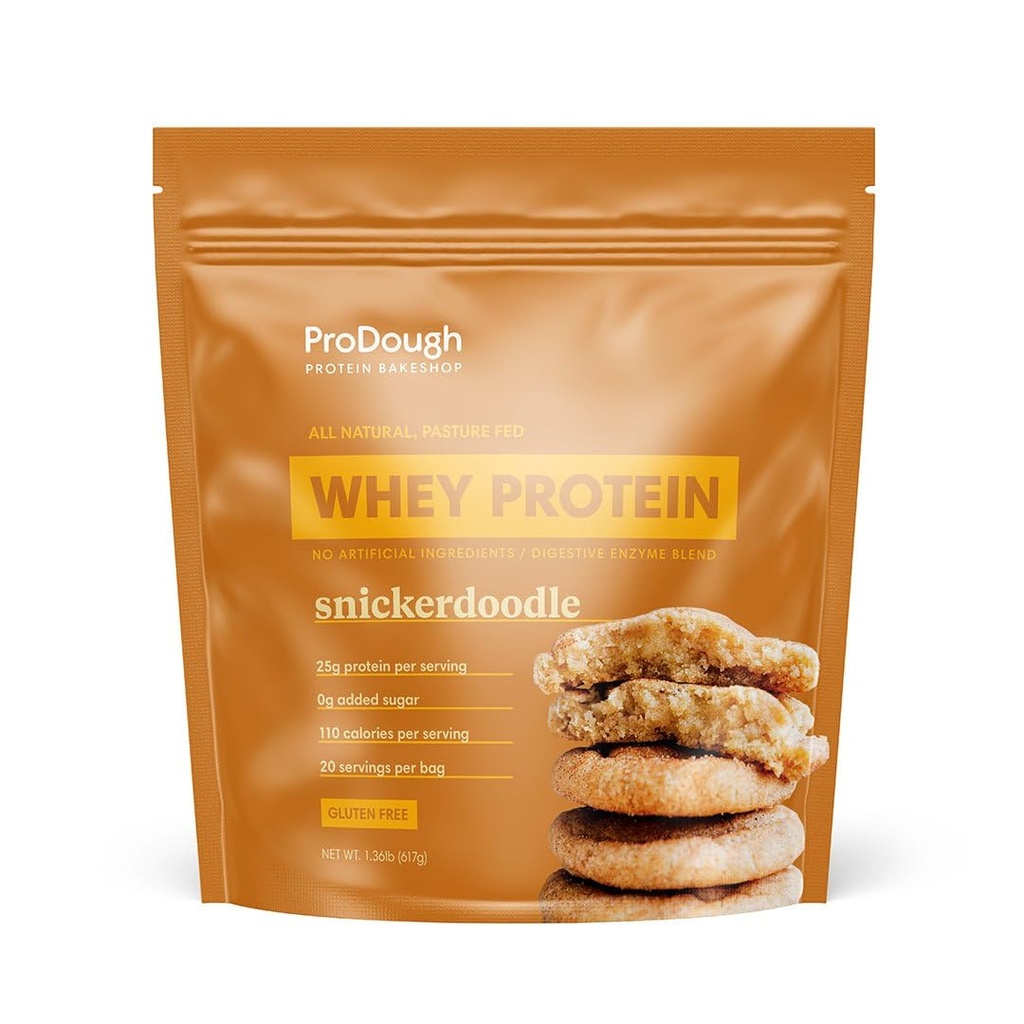 ProDough Gourmet Whey izolát hydrolizovaný protein prášek pro Shake Mix- Easy Digest Enzyme Blend, 25g protein per Serving, přírodní složky, Lepek zdarma, Keto Friendly (Snickerdoodle)
