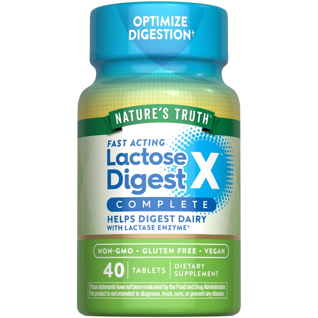 Nature 's Truth Laktóza Digest pilulky rychle působící 124; pro dospělé 124; s laktáza enzym 124; Vegan, Non- GMO & gluten zdarma dodatek