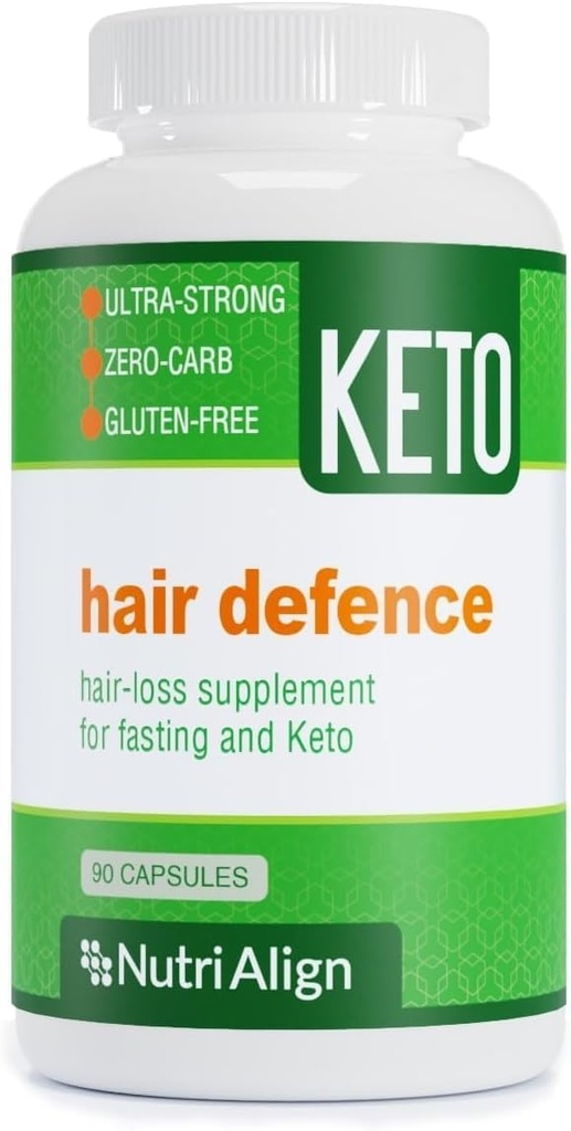 Nutri- Allign Hair Defence Biotin Complex for Keto and Fasting CLAS124; 90 Kapsle CLAS124; Vysoká síla růst vlasů Biotin - 2500mcg Biotin per Capsle CLAS124; Vitamin A, kyselina listová & vápník