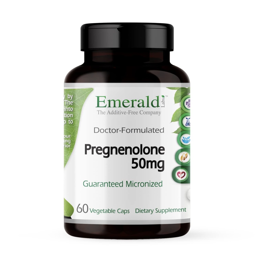 EMERALD LABS těhotenolone 50mg - Premium Wellness dodatek k pomoci zdraví mozku, imunitní podpora a hormonální bilance - Bezlepkové - 60 Zeleninové kapsle (30- denní dodávka)