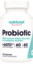 Nutricost Probiotic pro ženy 60 miliard CFU, 60 Kapsle, Komplex s Acacia Fiber, Uva Ursi, & Cranberry Extract - Non- GMO & gluten zdarma