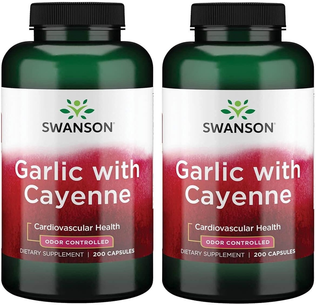 Swanson Česnek s Cayenne 200 Kapsle (2 balení)