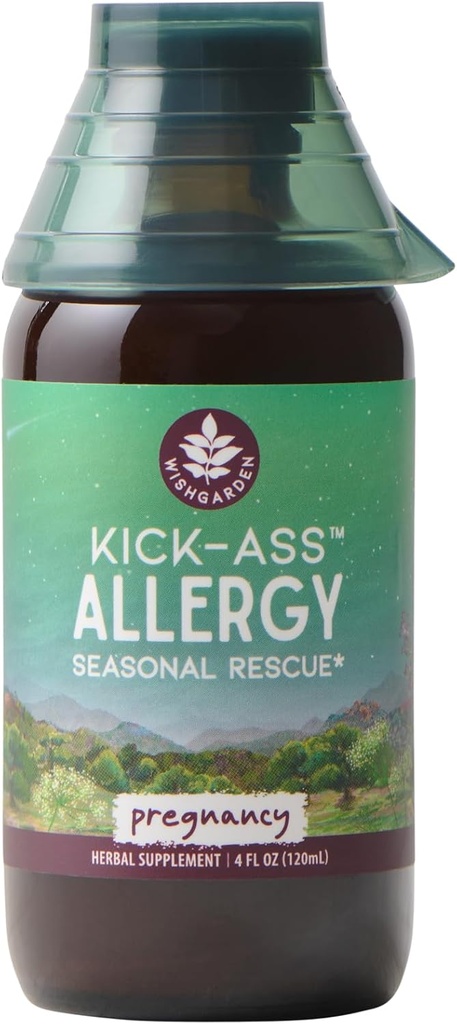 WishGarden Byliny Kick- Ass Alergie pro těhotenství - Plant- Based Herbal Alergie Dodatek w / Nettle Leaf, Echinacea & Yerba Santa, Bezpečně podporuje zdravé histamin reakce na sezónní Irritants, 4oz