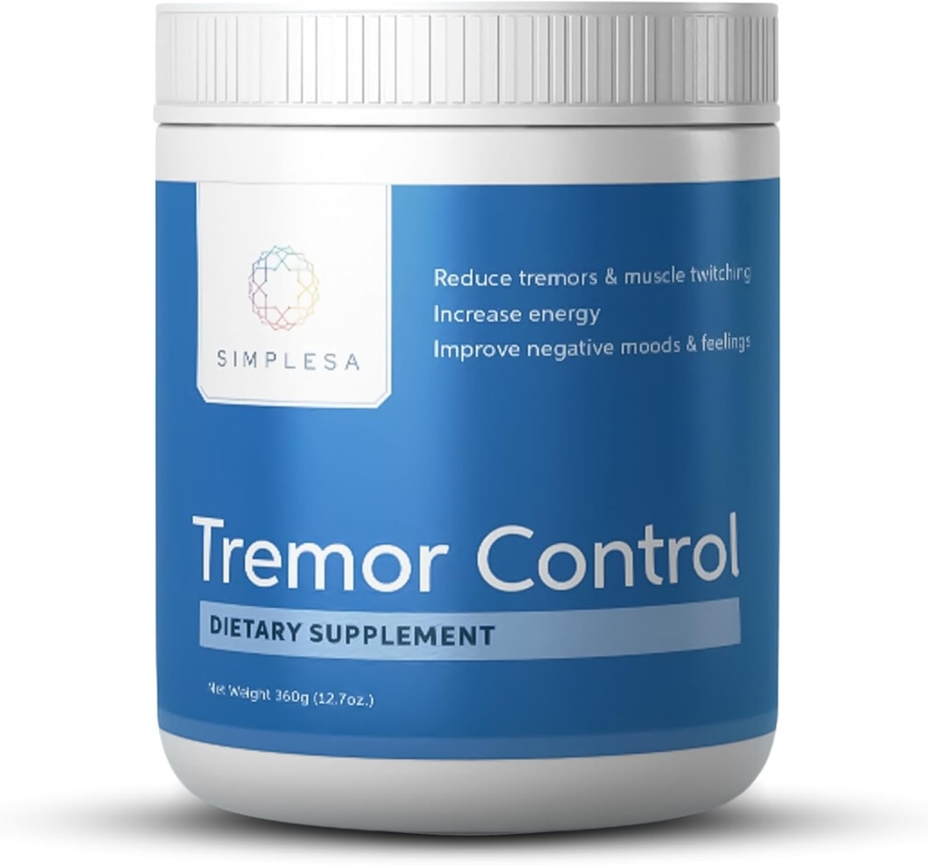 Simplesa Tremor Control, L- Arginin Alpha- Ketoglutarát dodatek, zahrnuje GABA, Ubiquinol, a Niacin, 360g AAKG Powder dodatek, podporuje Tremor Control, a svalové zdraví