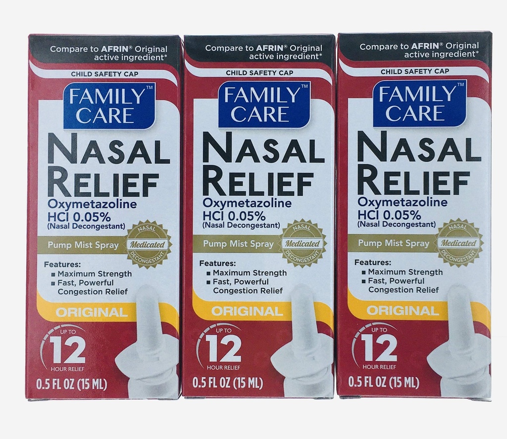 Rodinná péče Nasal Relief čerpadla Mist Spray .5OZ [Balení po 3]