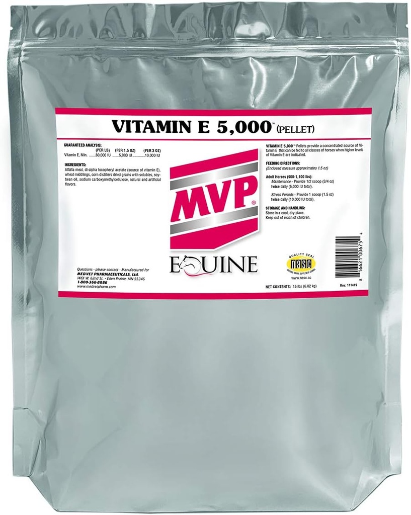 MVP Vitamin E 5000 (15lb) Peletovaný vitamín E pro koně...