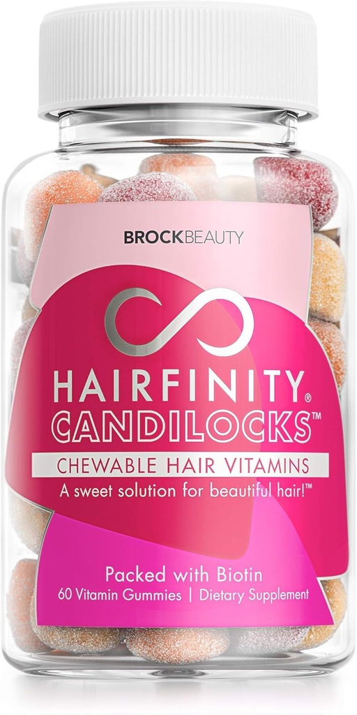 Hairfinity Candilocks Žvýkací vlasové vitamíny - Žvýkačky Vědecky formulované s Biotin, Inositol, a Cholin pro delší, silnější růst vlasů (60 Vegetariánské gumy)