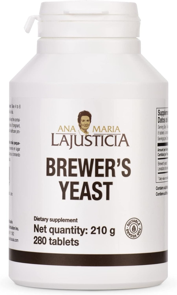 Ana Maria Lajusticia- Brewer 's Yeast - Zdroj vitamínů, srdce zdraví a zdravé výživy - 70 dnů léčby Pack. Cukr zdarma & Vegan Friendly.