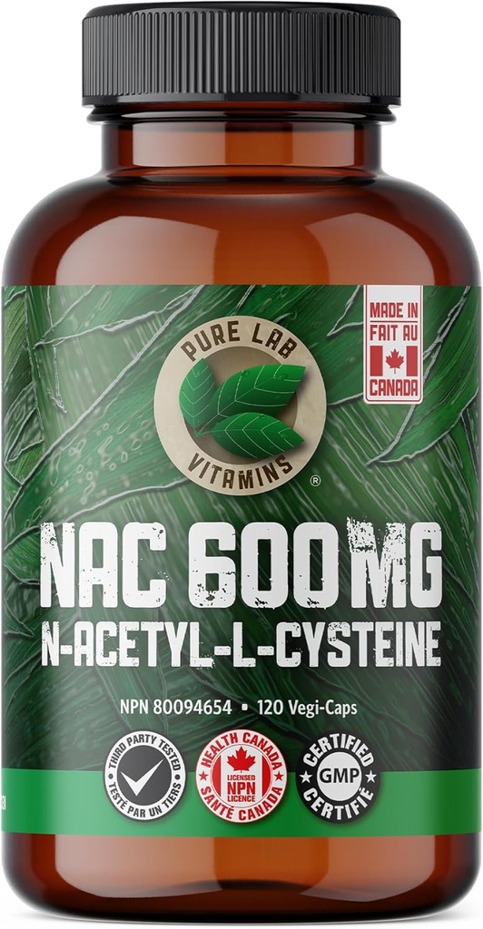 Čisté Lab Vitamíny NAC (N- Acetyl- cystein) 600 mg - 120 čepice Made in Canada