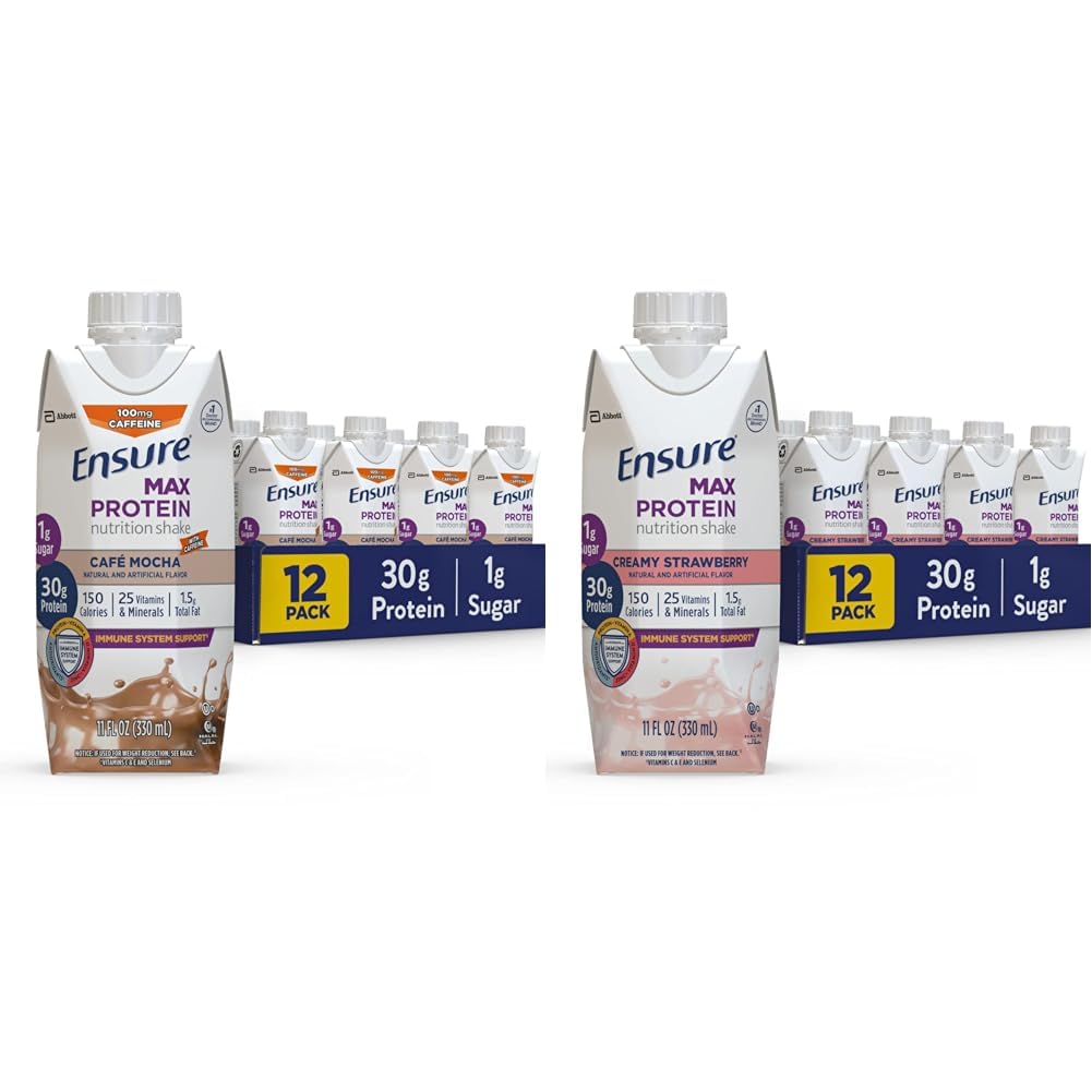Zajistit Max protein tekutý nutriční Shake s 30g bílkovin a Max protein nutriční Shake s 30g bílkovin, 1g cukru, vysoký protein Shake, krémová jahoda, 11 fl oz, (balení po 12)