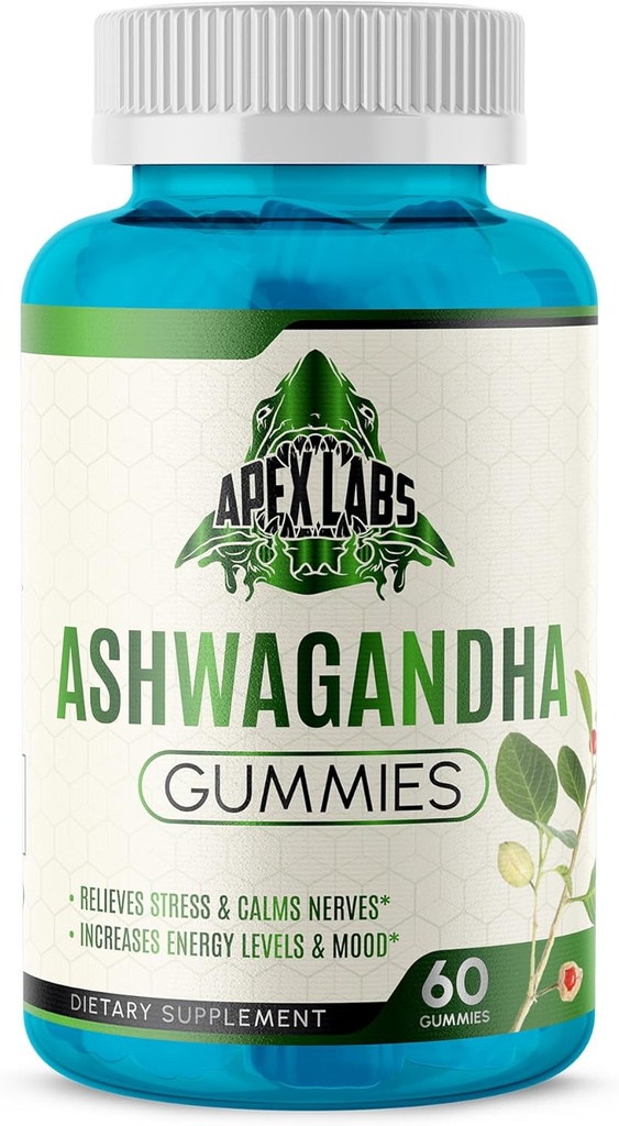 Ashwagandha Gummies - 60 Počet - Smíšené Berry, KSM- 66, Vegan, Plant based, Non- GMO, gluten- Free & Želatina Free Relax