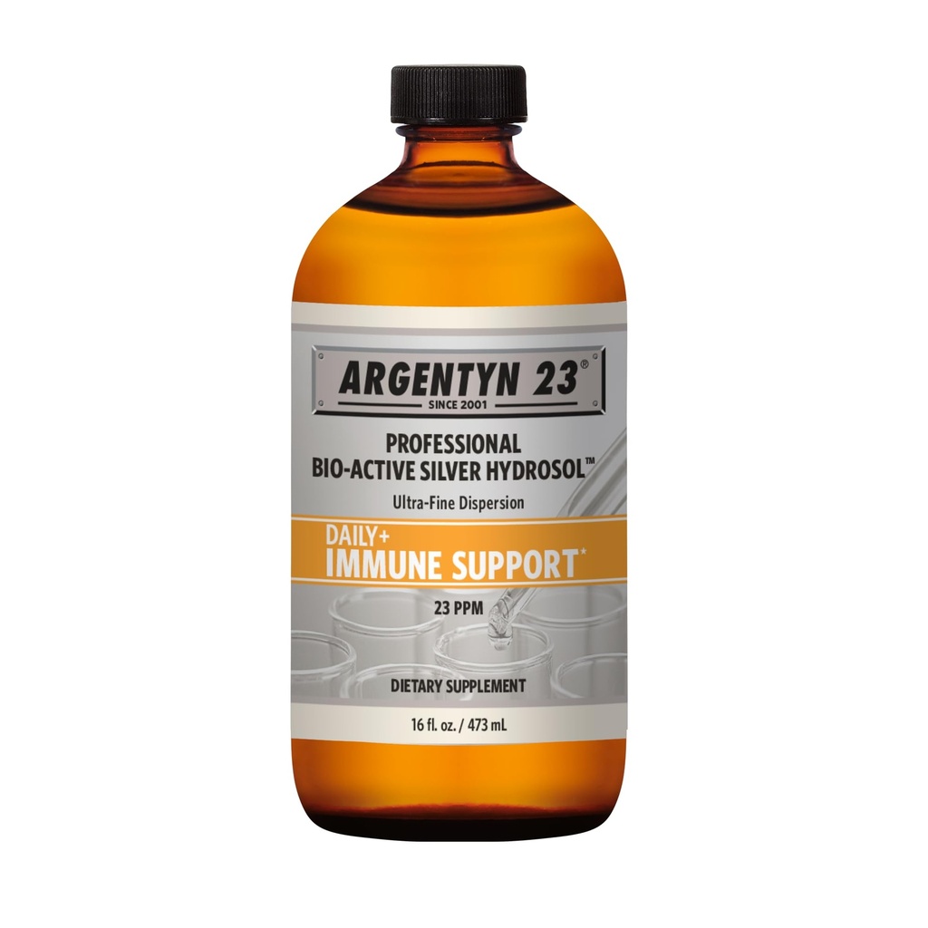 Argentyn 23 Profesionální imunitní podpora - koloidní stříbro, bio-aktivní stříbrný hydrosol, 23 ppm, tekutý twist top, 16 Fl Oz (473 ml)