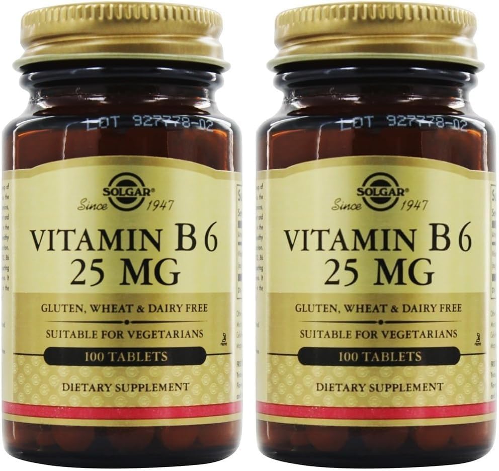 SOLGAR Vitamin B6 25 Mg, 100 tablet, 100 jednotek (balení po 24 ks)