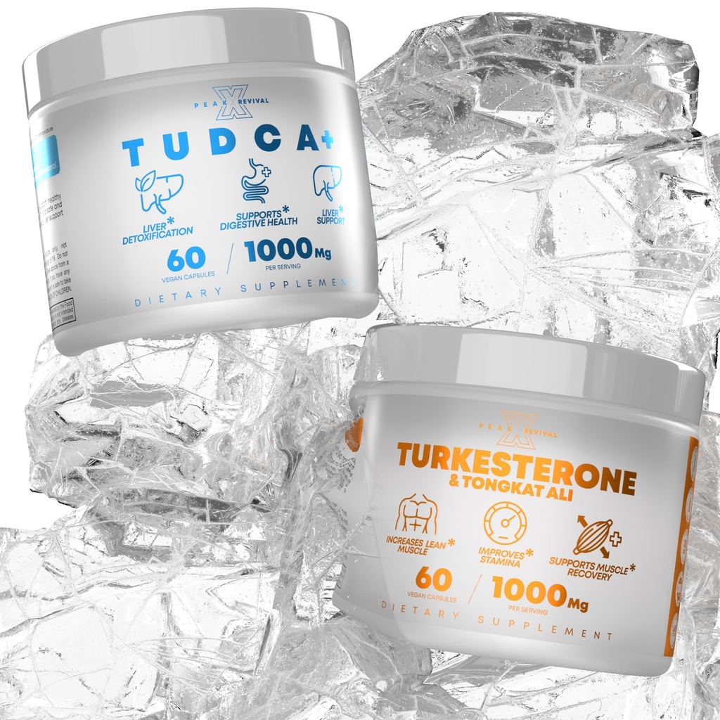 TUDCA + 1000mg doplněk soli Bile pro podporu jater + Turkesteron & Tongkat Ali 1000mg Increase Stamina (60 kapslí)