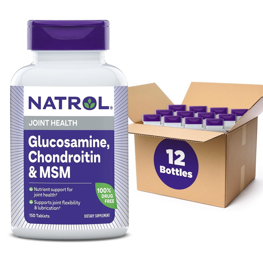 Natrol Glucosamine Chondroitin a MSM tablety, 150- Počet (balení po 12 ks)