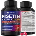 Fisetin dodatek - Lipozomální Super Absorpce 98% Čisté 1200mg s Quercetin, Resveratrol, Green Tea Extract pro zdravé stárnutí a dlouhověkost, zdraví kůže, Brain & Antioxidant - 60 Softgels