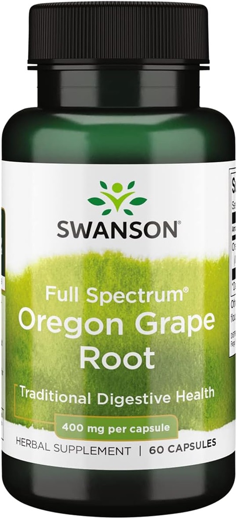 Swanson Full Spectrum Oregon- Grape Root 400 miligramů 60 Kapsle