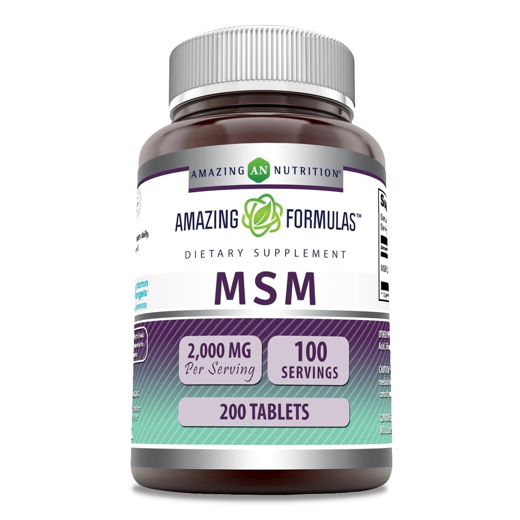 Úžasný doplněk MSM (methylsulfonylmethan) 124; 1000 Mg per serving current 124; 200 tablet current 124; Non- GMO current 124; gluten Free current 124; Made in USA
