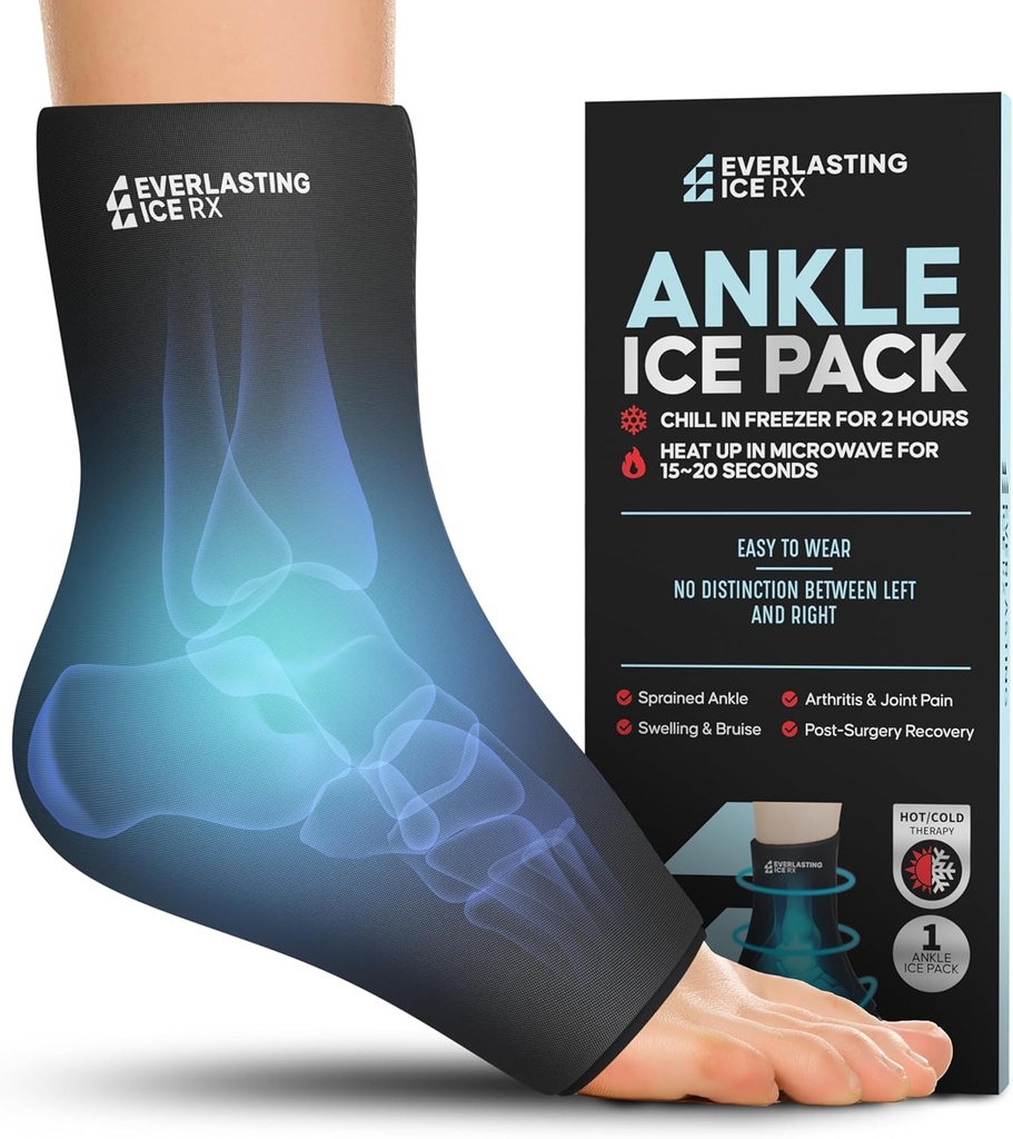 Ankle Ice Pack Wrap pro oplachování, opakovaně použitelné Foot Ice Pack Wrap - Studená kompresní terapie pro bolest, Plantar Fasciitis, Spreed Ankles, Achilles Tendonitis Relief
