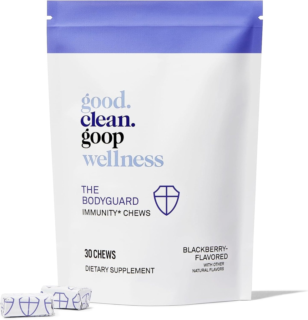 good.clean.goop Wellness The Bodyguard Imunity Chews S124; Dietní dodatek pro imunitní podporu S124; Elderberry Extract & Vitamin D S124; Berry Ochucený S124; Imunní systém Booster S124; Balení 30 Žvýkání S124; Non-GMO
