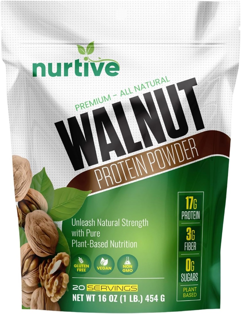 Vlašský proteinový prášek - bohatý na Omega33 & Plant- Based Protein - Antioxidant Boost - Ideální pro Smoothies & Baking - Gluten Free, Vegan, Non GMO - 20 Služeb (16 oz / 454 g)