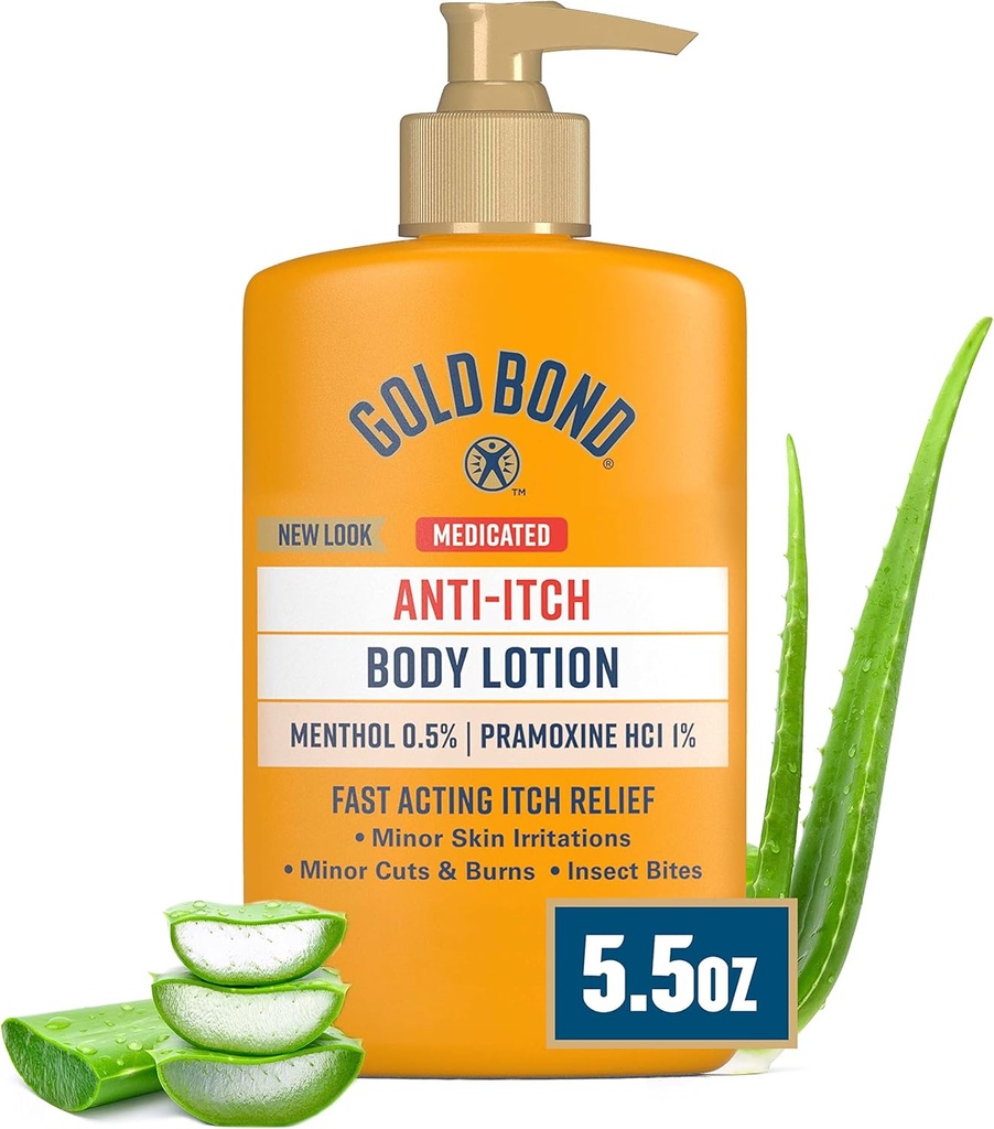 Gold Bond Medicated Anti- Itch Body Lotion 5.5 oz, Steroid Free, Rychlé hraní Itch Relief