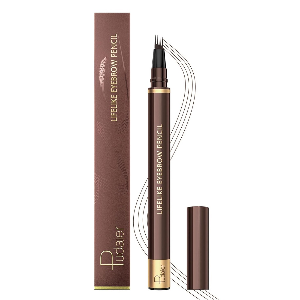 Mikroblading Obočí Pen, Magic Obočí Tužka pro ženy s 4 Fork Tip, Vodotěsný Brow Makeup Pen, Natural- vzhled, Vlasy jako údery, Dlouhé nošení
