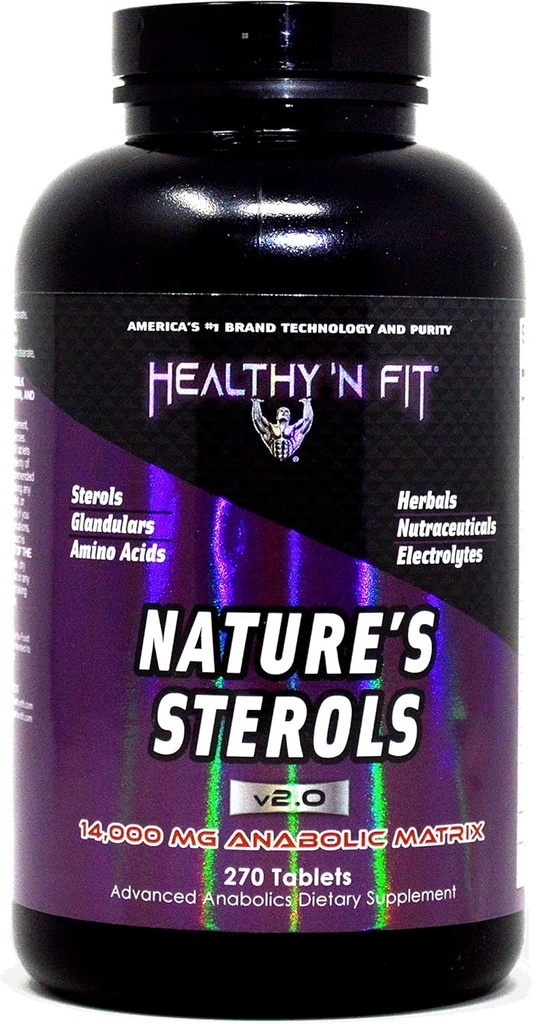 Zdravé 'N Fit Nature Sterols 270 tablet - Glandulars s aminokyselinami, bylinkami, Stim- free Energy, a Electrolytes.