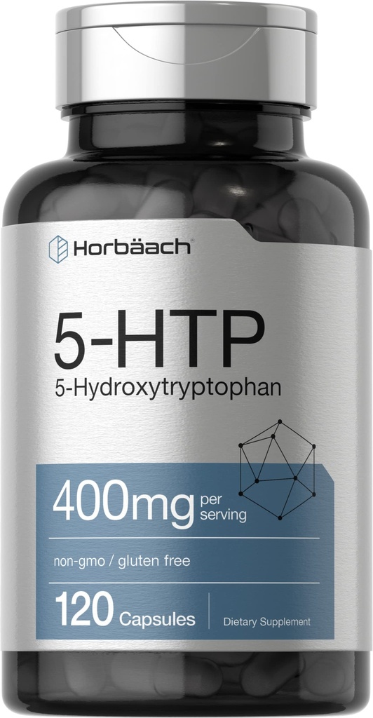 Horbäach 5HTP 400mg Kapsle 124; 120 Hrabě 124; Extra Strength Supplement 124; Non- GMO, Gluten Free PHAR124; 5 Hydroxytryptofan