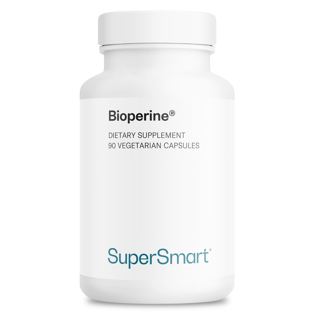 SuperSmart Bioperin 30mg za den (95% piperine) - Black Pepper Extract Dodatek - Absorpční Enhancer - Digestivní Enzymy Podpora 124; Non- GMO & gluten zdarma - 90 Vegetariánské kapsle