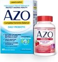 AZO Kompletní femininní rovnováha Denní Probiotika pro ženy (60 Počet) + Cranberry Softgels pro močové trakt zdraví (100 Počet)
