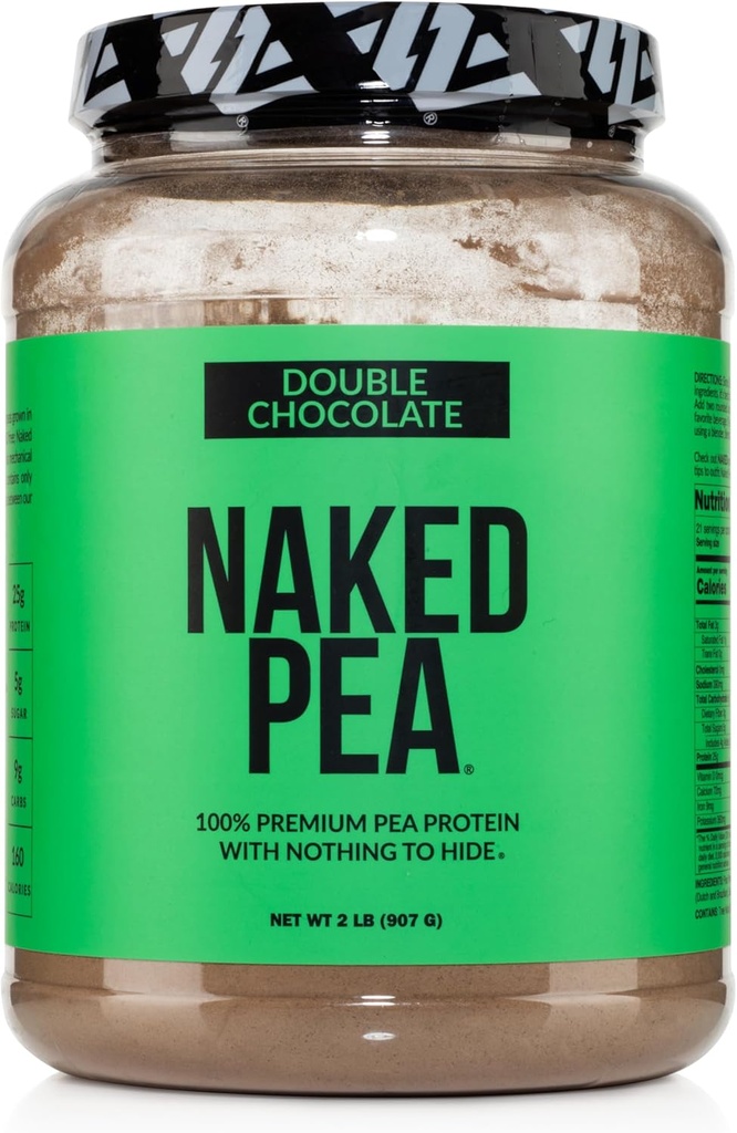 NAKED Pea - Double Chocolate Protein z americké a kanadské farmy, Organic Cococococonut Sugar - No GMO, No Soy, and Gluten Free, Aid Growth and Recovery - 21 Služeb
