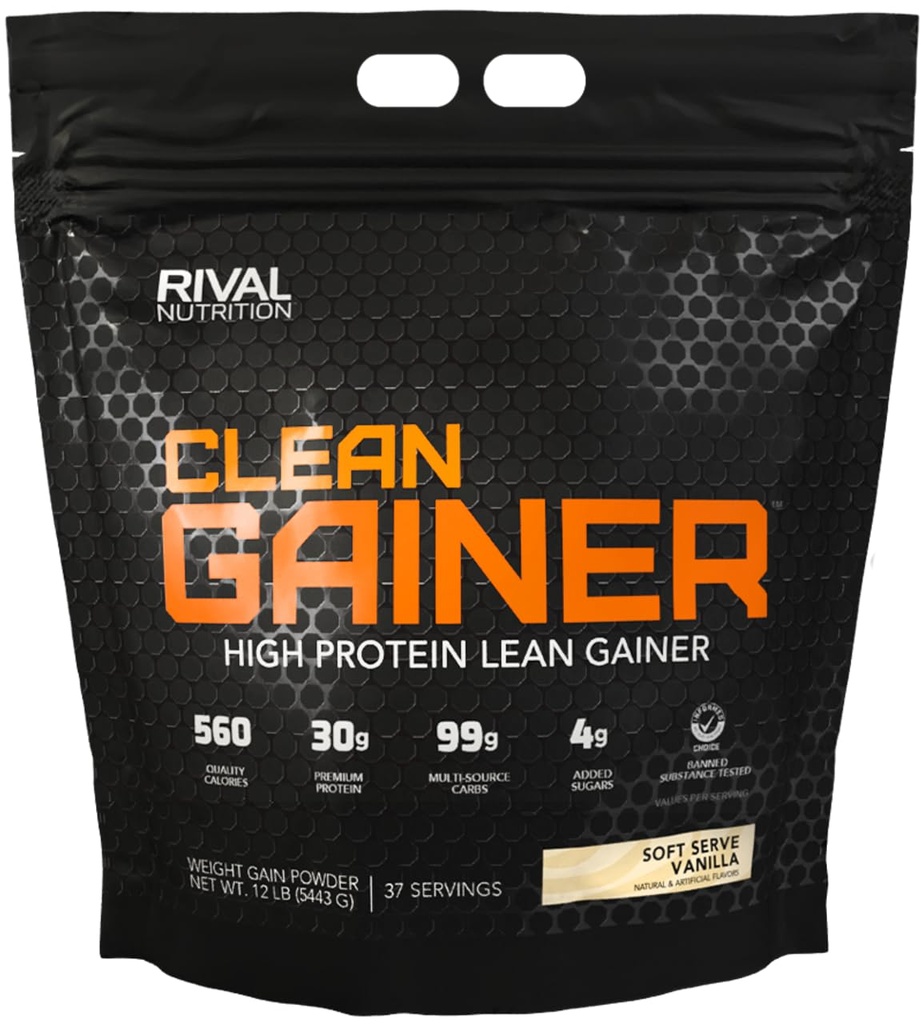 RIVAL NITRITION Clean Gainer - Soft Serve Vanilla 12lb