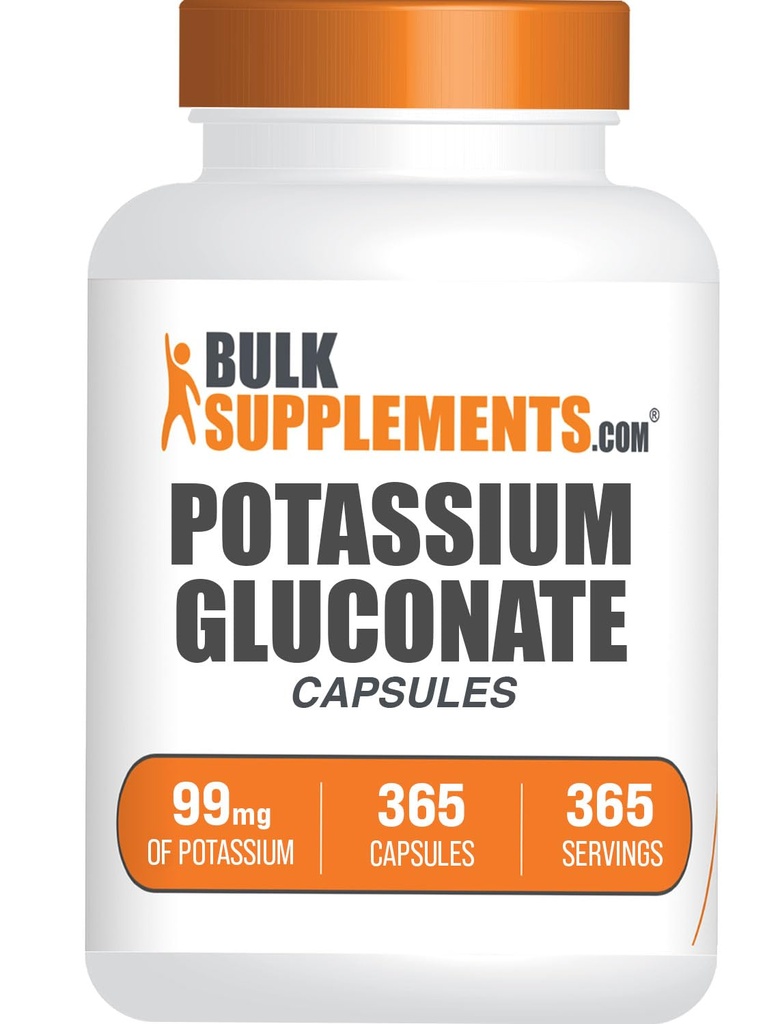 BulkSupplements.com Kalcium Gluconate Kapsle - Draslík Gluconate dodatek, Draslík Gluconate 99mg, Draslík dodatek - Gluten zdarma, 1 Kapsle per Serving, 365 Kapsle (Balení po 1)