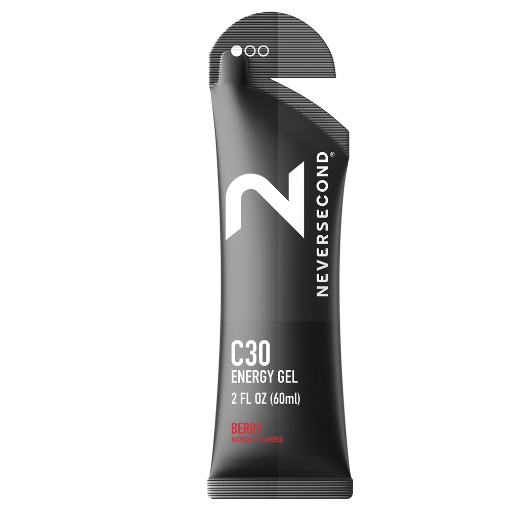 Neversecond C30 Energy Gel, Performance Nutrition & Hydration, Never2 Energy Gel for Ultra Triatlons, Cycling & Maratons (Berry Flavor, 12- Count Pack)