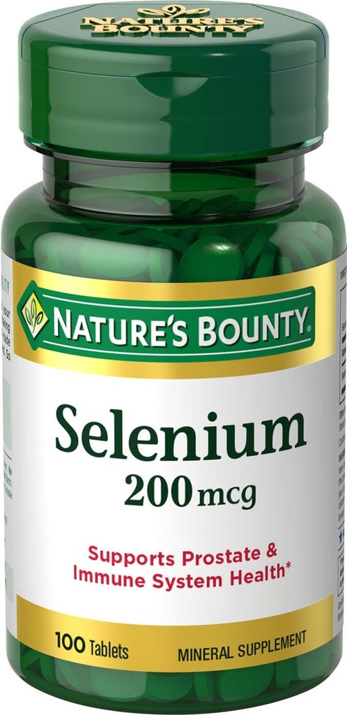 Nature 's Bounty Selenium, podporuje zdraví prostaty a imunitního systému, 200 mcg, 100 tablet